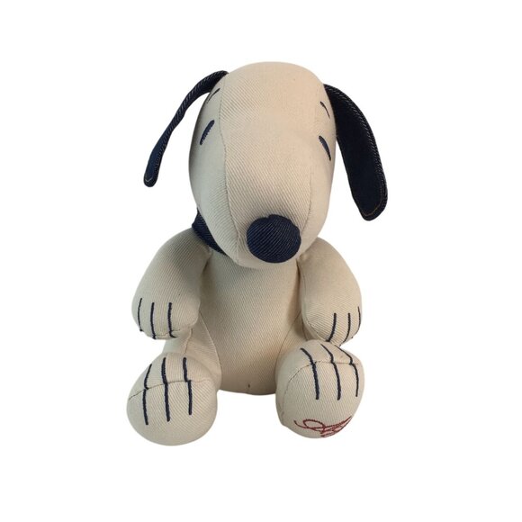 American Eagle Denim Peanuts Snoopy Plush 9" White Blue Stuffed Animal Toy 2024 - Picture 2 of 8